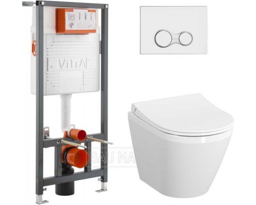 Комплект Vitra L-box Integra Rimex: унитаз инсталляция кнопка  сиденье   (9856B003-7200)